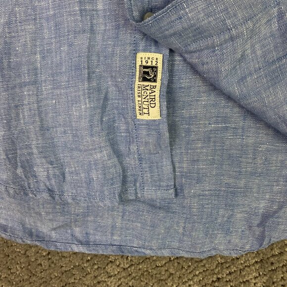 J. CREW Baird McNutt 100% Irish Linen Shirt Men's Small Blue Button Down - Picture 4 of 10